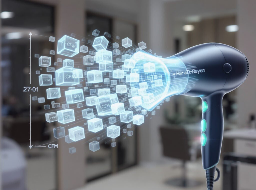 Hair dryer CFM air volume measurement professional specifications