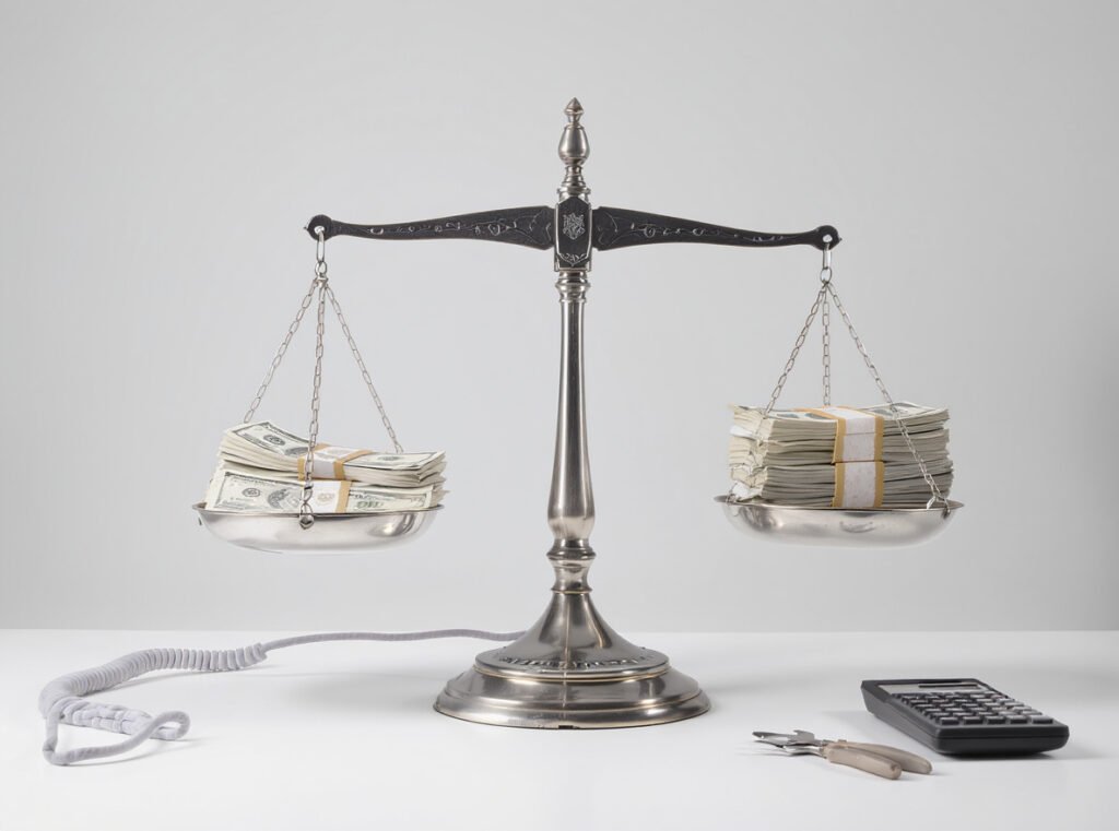 Cost comparison scale for hair dryer repair vs replacement decision