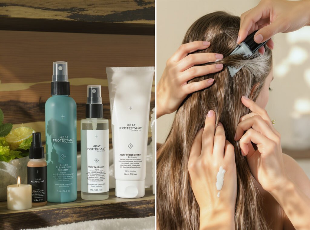 Heat protectant products for sensitive scalp hair care application