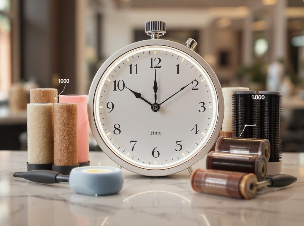 Step-by-step demonstration of correct blow drying technique for roller setting