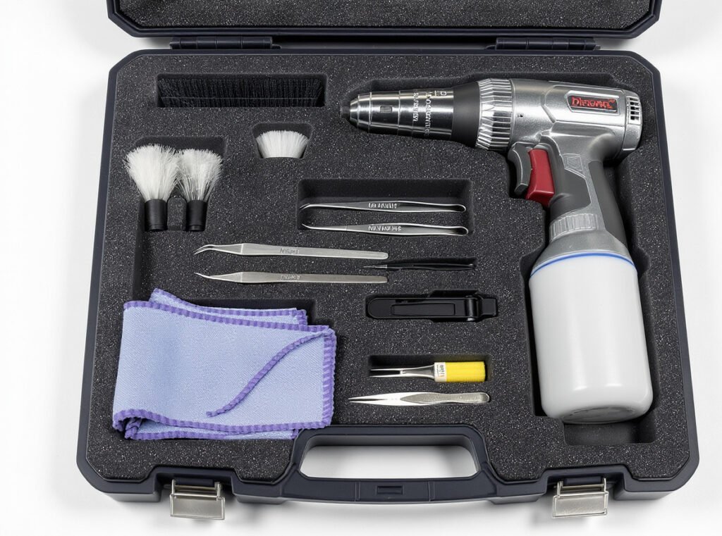 Complete tool kit for professional hair dryer filter maintenance