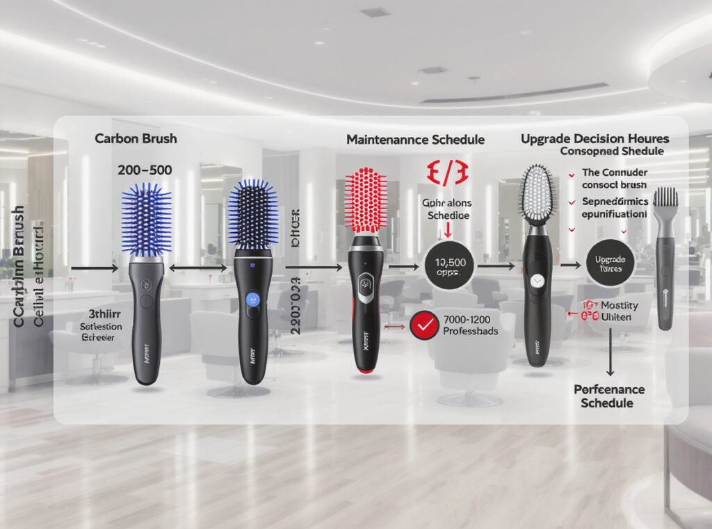 Complete carbon brush lifespan and maintenance decision infographic
