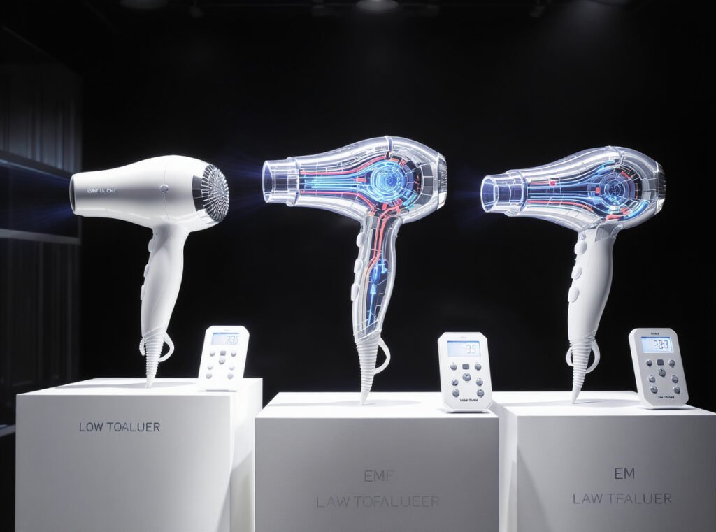 Advanced low-EMF hair dryers featuring brushless motors and electromagnetic shielding